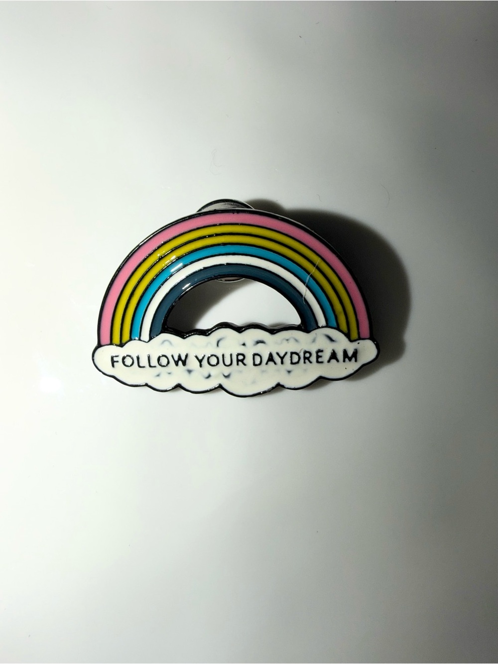 Follow Your Daydream Rainbow  Pin - Pink, Yellow, Blue, Green brooch